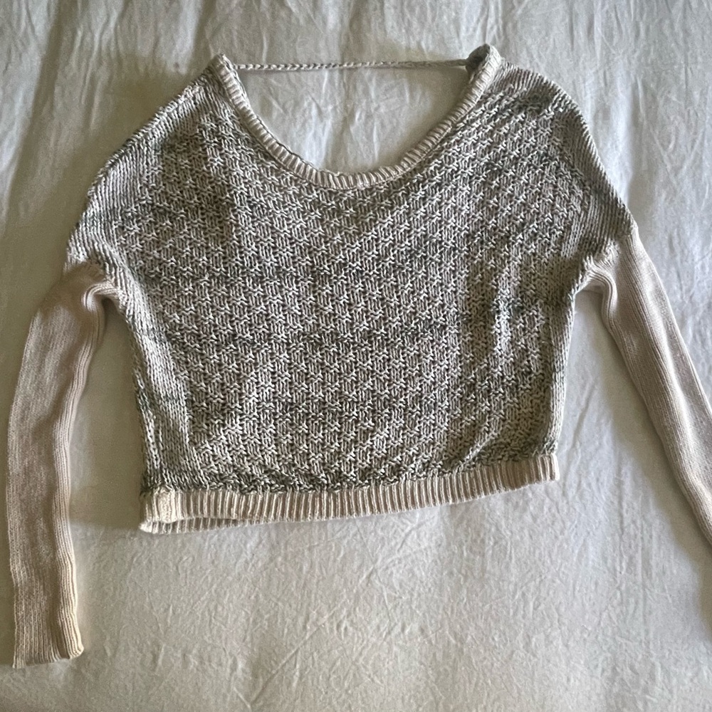 Free People Cream and Beige Knit Sweater